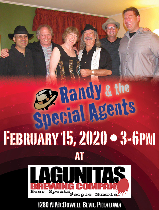 Flyer for 2-15-20 gig at Lagunitas for Randy and the Special Agents