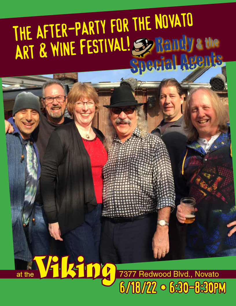 Randy and the Special Agents are playing at the Viking on June 18, 2022 at 6:30.